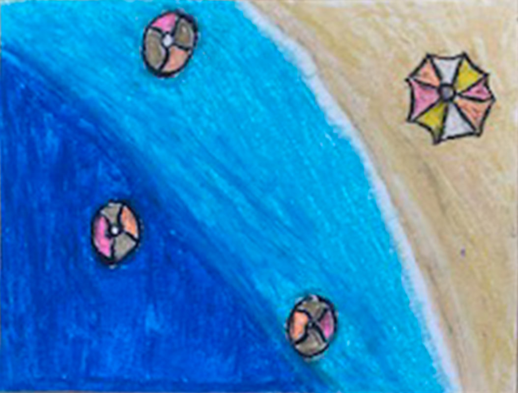 Pastel illustration by Allison, Grade 7/8 White Pines.