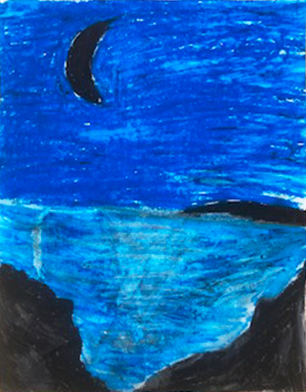 Pastel illustration by Amyra, Grade 7/8 White Pines.