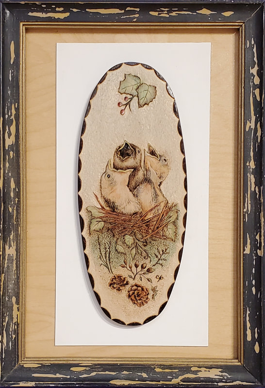 Carole Peters, Bush Babies, Pyrography/Carving.