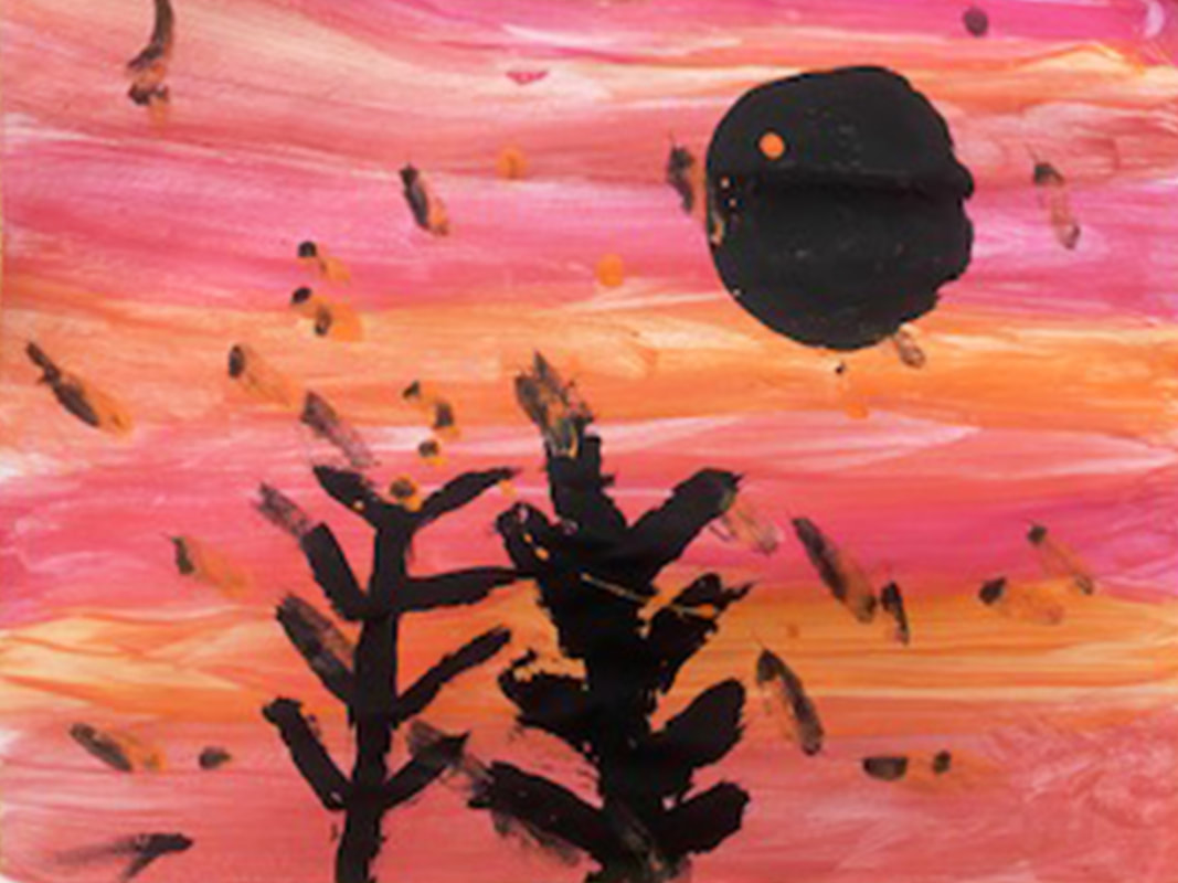 Painting by Skyler, Grade 7/8 White Pines.